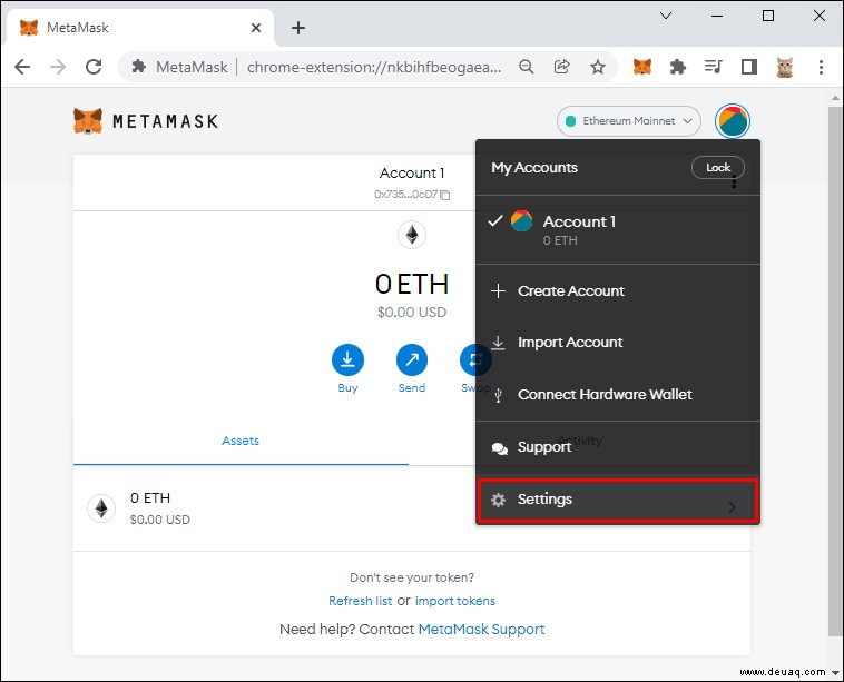 So ändern Sie ein MetaMask-Passwort 