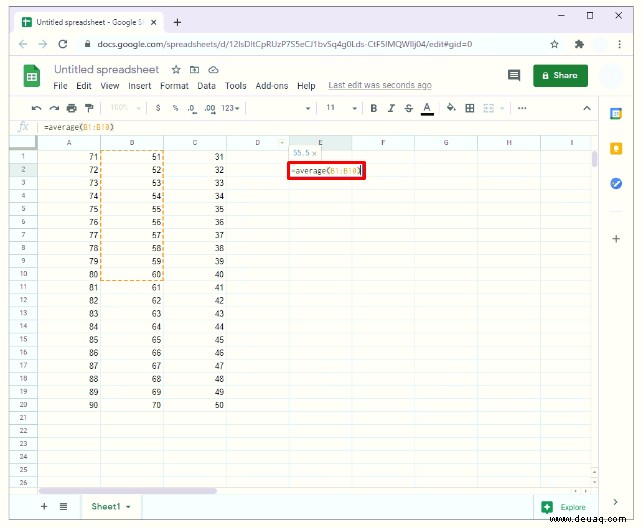 So erstellen Sie ein Streudiagramm in Google Tabellen