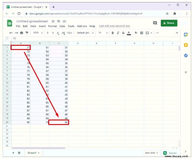 So erstellen Sie ein Streudiagramm in Google Tabellen