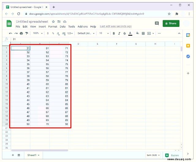 So erstellen Sie ein Streudiagramm in Google Tabellen