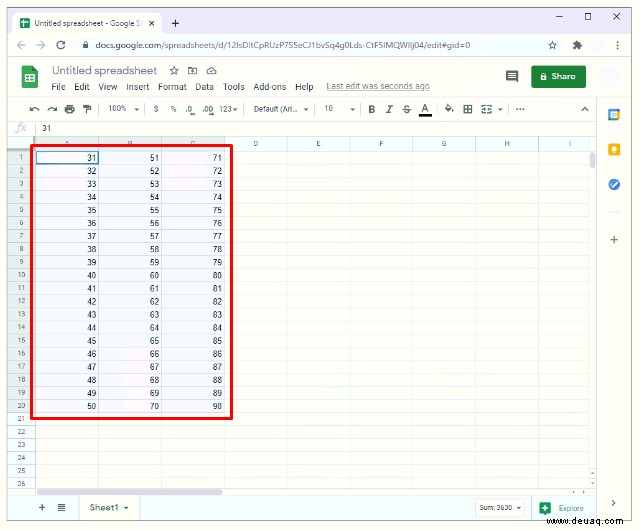 So erstellen Sie ein Streudiagramm in Google Tabellen