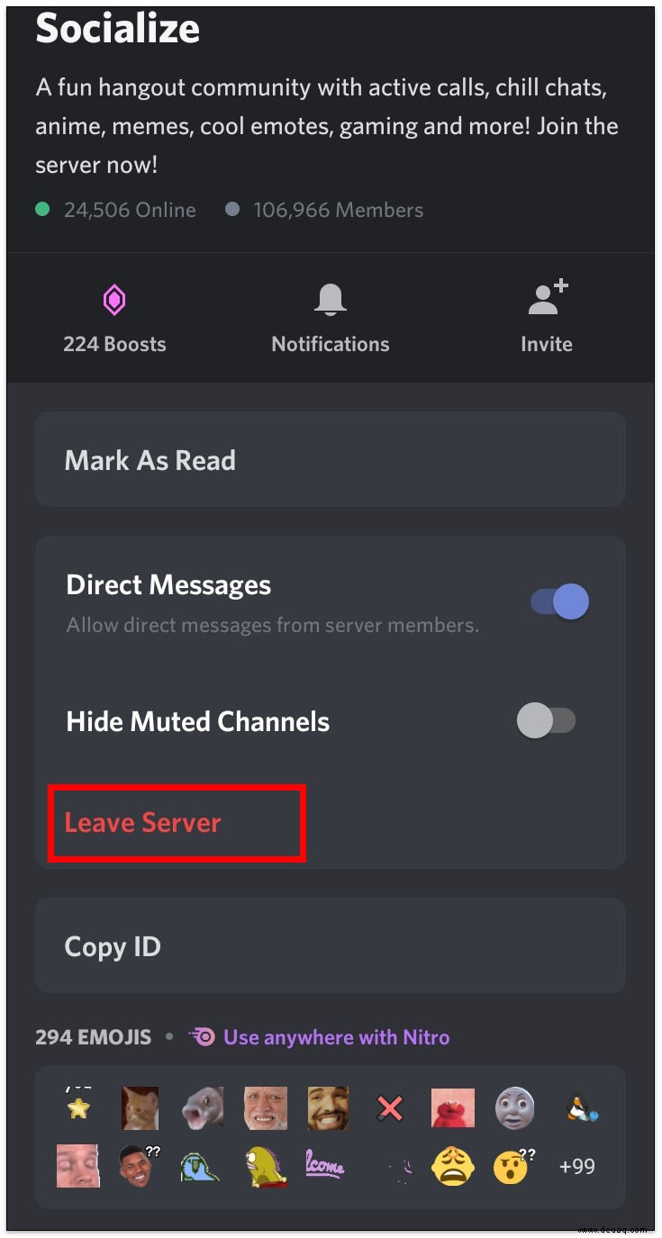 So verlassen Sie einen Discord-Server