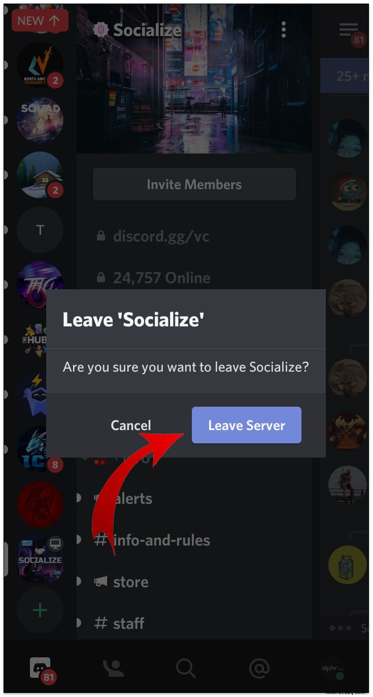 So verlassen Sie einen Discord-Server