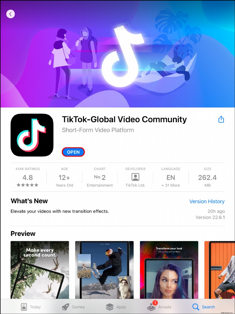 Vorspulen oder Zurückspulen in TikTok