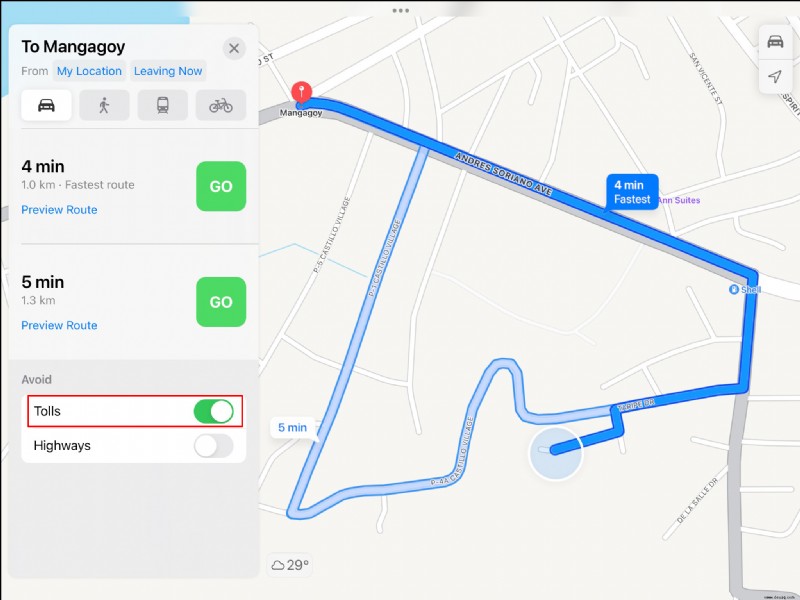 So vermeiden Sie Mautgebühren in Apple Maps