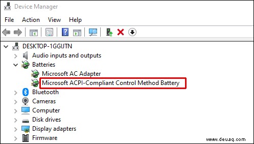 Anzeigen des Batterieprozentsatzes in Windows 10