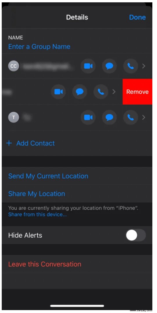 So entfernen Sie jemanden aus einer Textnachrichtengruppe auf dem iPhone