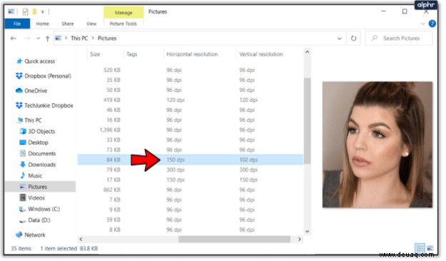 So überprüfen Sie die DPI eines Bildes 