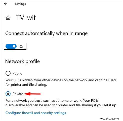 So ändern Sie ein Wi-Fi-Netzwerk von öffentlich zu privat in Windows 10