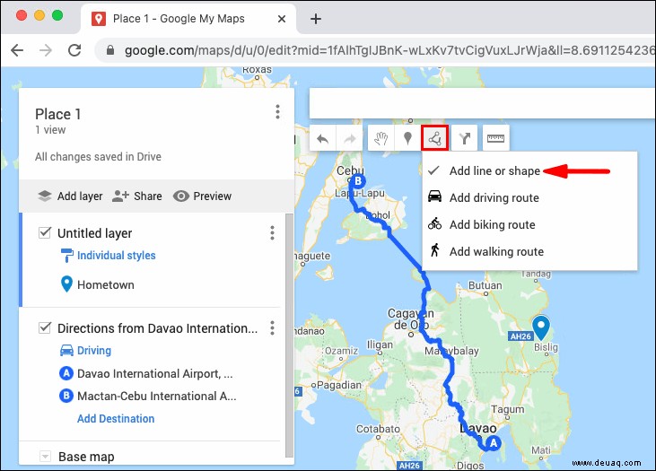 So erstellen Sie eine benutzerdefinierte Route auf Google Maps