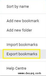 So exportieren Sie Lesezeichen aus Chrome