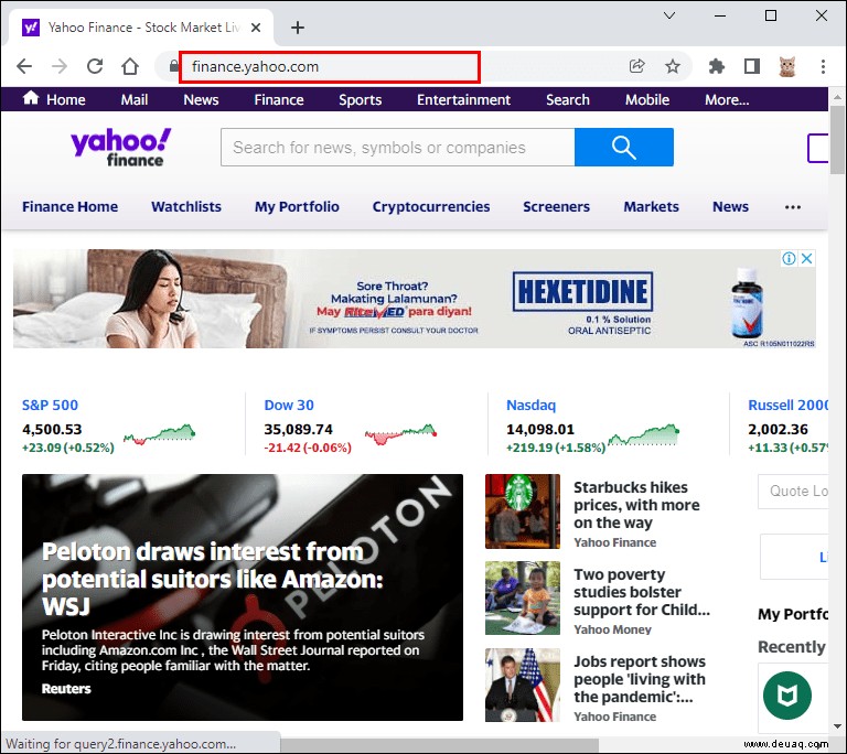 So löschen Sie eine Aktie in Yahoo Finanzen