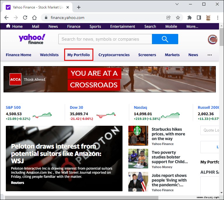 So löschen Sie eine Aktie in Yahoo Finanzen