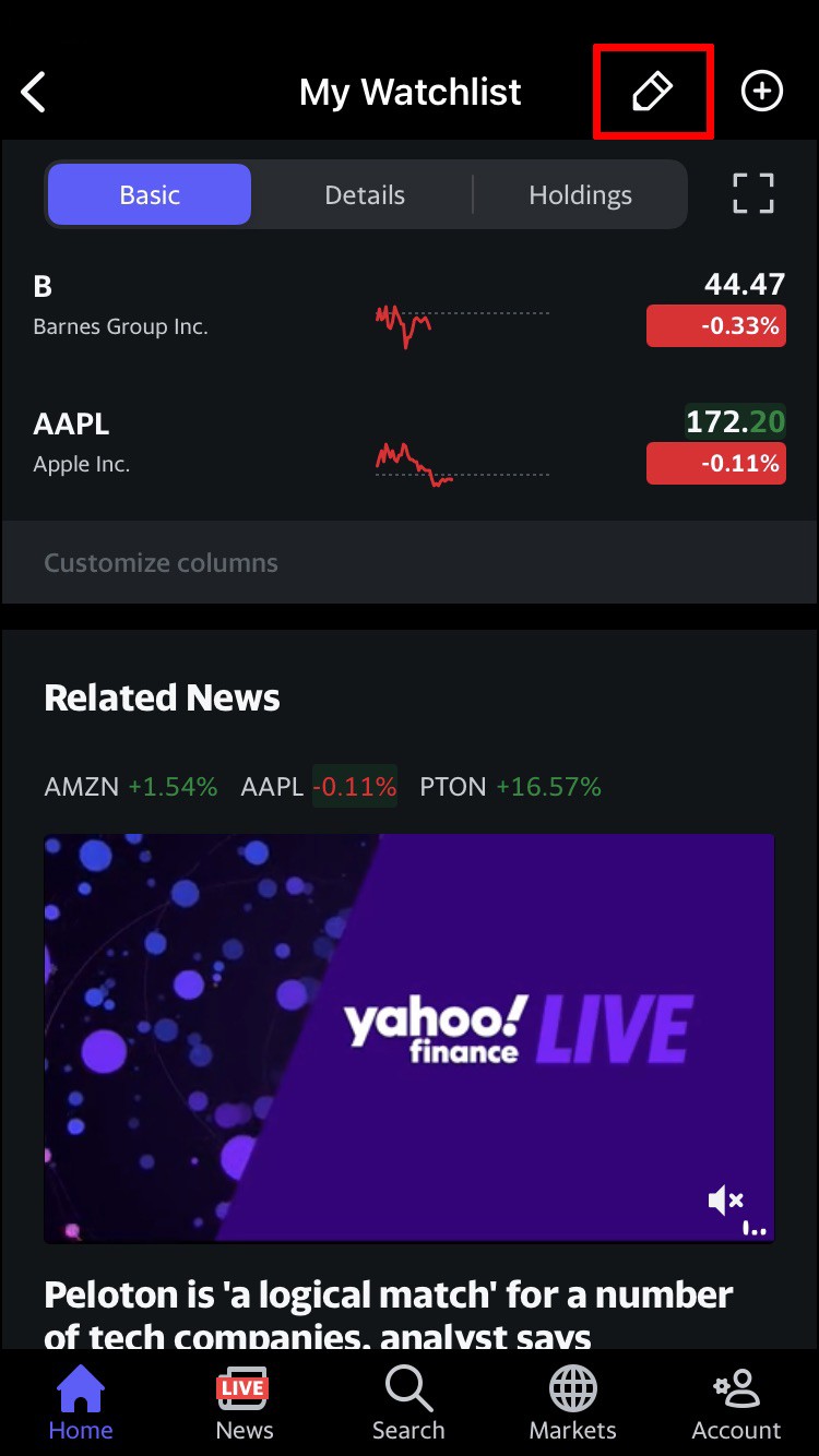 So löschen Sie eine Aktie in Yahoo Finanzen