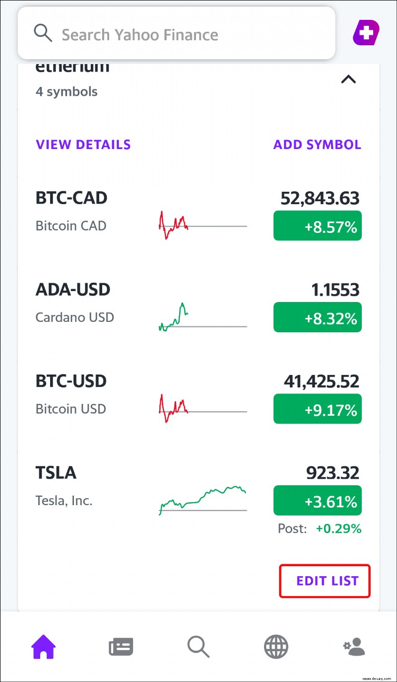 So löschen Sie eine Aktie in Yahoo Finanzen