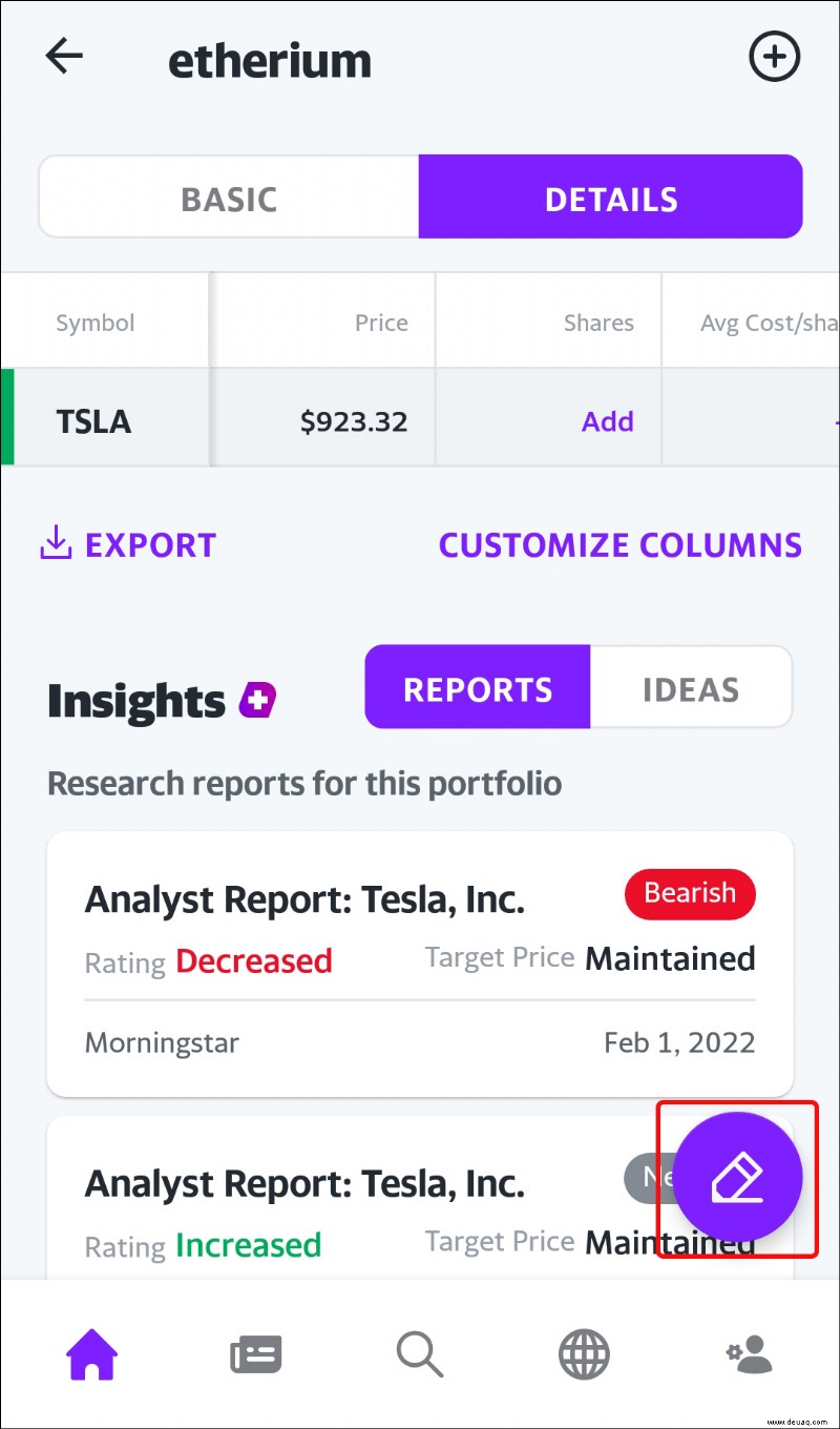 So löschen Sie eine Aktie in Yahoo Finanzen