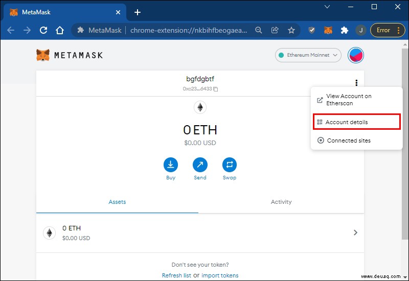 So ändern Sie Ihren Kontonamen in MetaMask