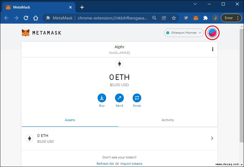 So ändern Sie Ihren Kontonamen in MetaMask