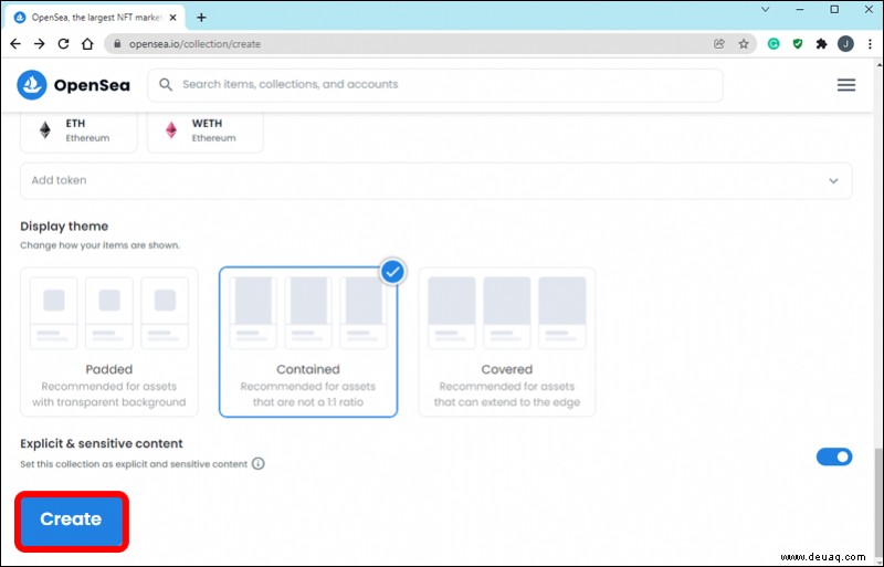 So erstellen Sie eine Sammlung auf OpenSea