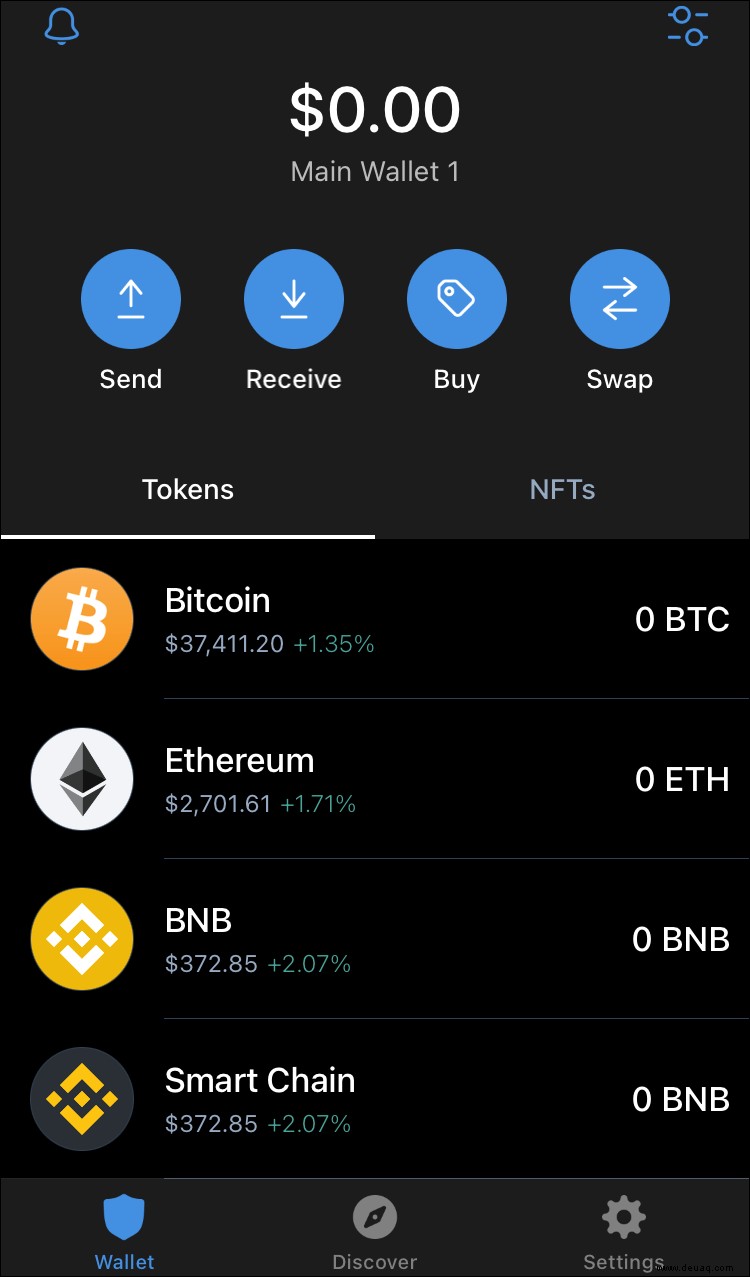 So verbinden Sie sich mit der Binance Smart Chain in Trust Wallet