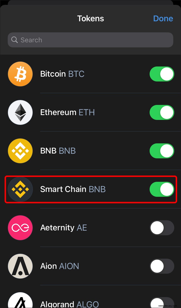 So verbinden Sie sich mit der Binance Smart Chain in Trust Wallet