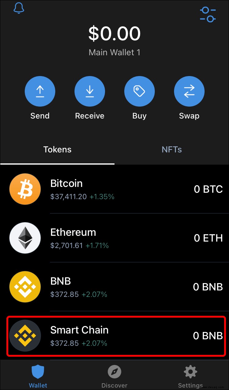 So verbinden Sie sich mit der Binance Smart Chain in Trust Wallet