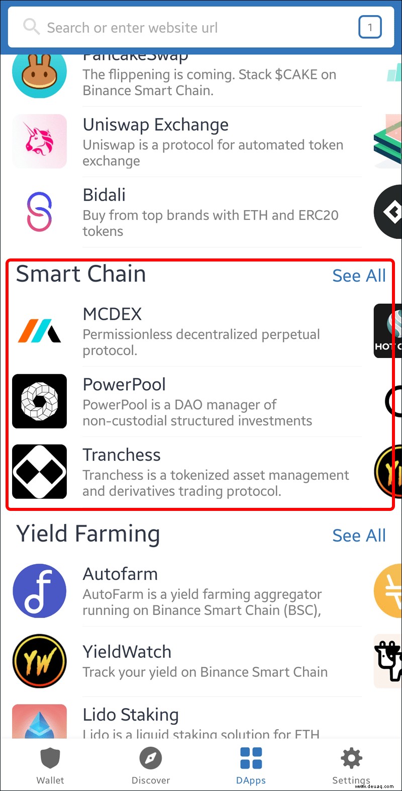 So verbinden Sie sich mit der Binance Smart Chain in Trust Wallet