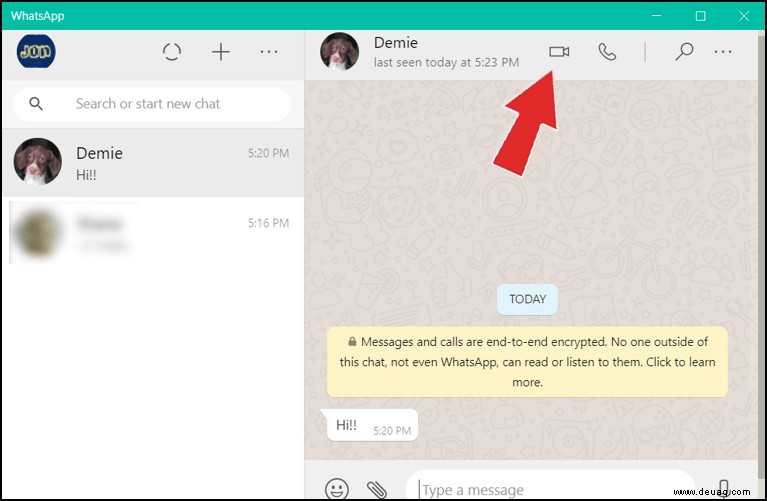 So tätigen Sie einen WhatsApp-Videoanruf in Windows 10