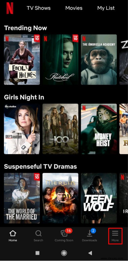 Anpassen der Videoqualität auf Netflix