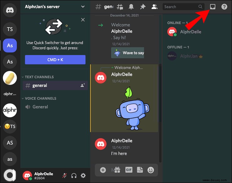 So überprüfen Sie, wer Sie in Discord gepingt hat