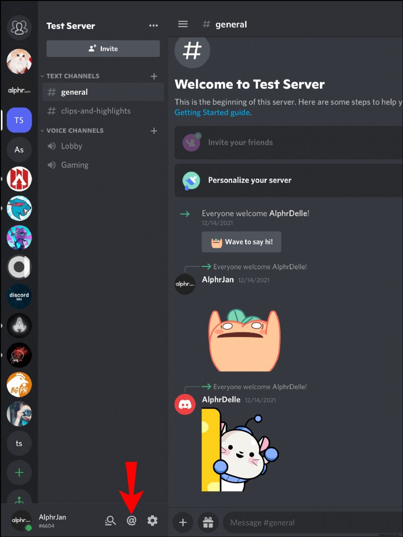 So überprüfen Sie, wer Sie in Discord gepingt hat