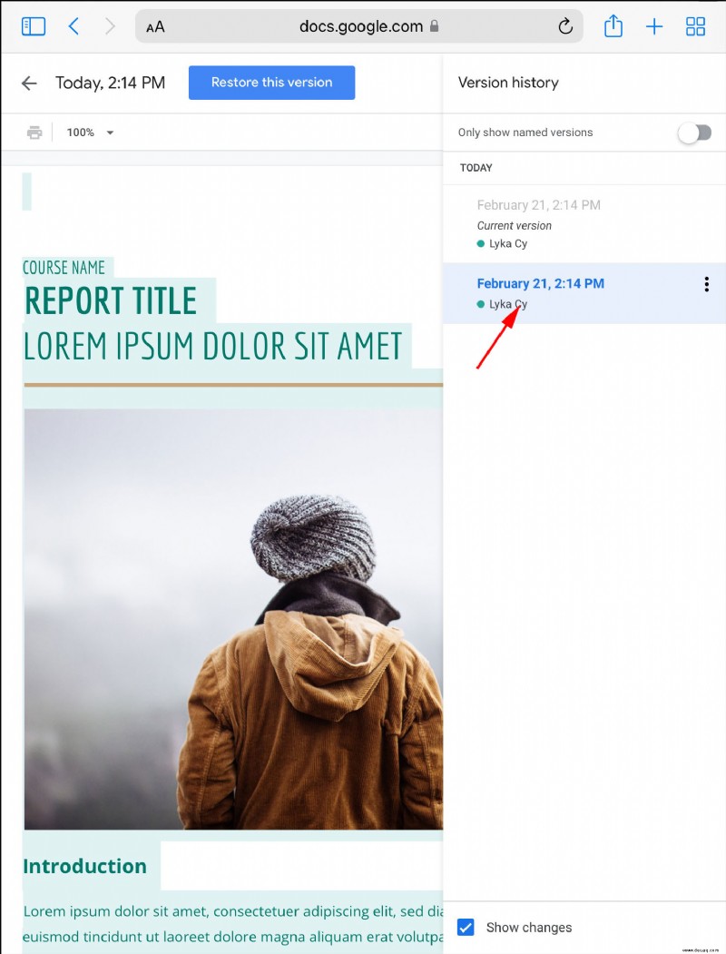 So kehren Sie zu einer früheren Version eines Google-Dokuments zurück