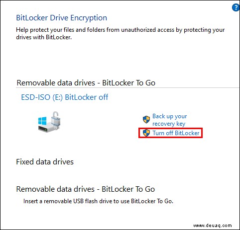 So deaktivieren Sie BitLocker in Windows