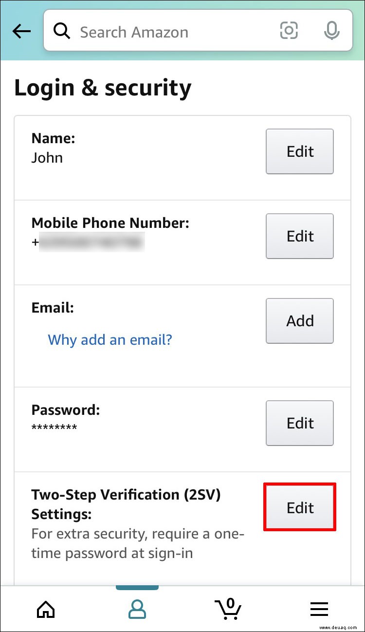 So aktivieren oder deaktivieren Sie 2FA bei Amazon