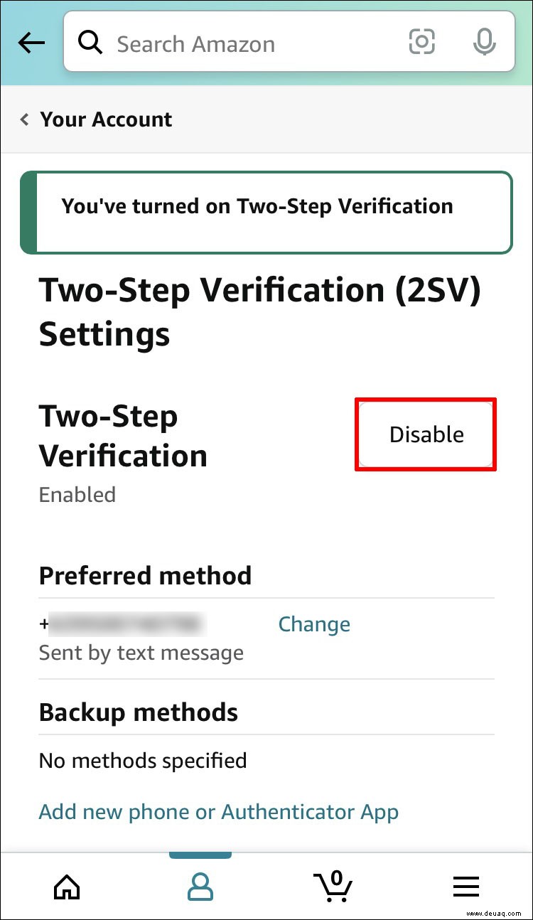 So aktivieren oder deaktivieren Sie 2FA bei Amazon