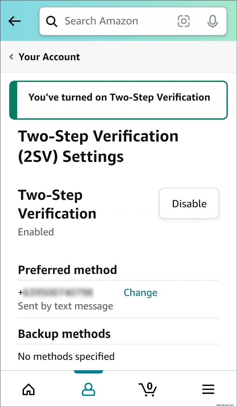 So aktivieren oder deaktivieren Sie 2FA bei Amazon