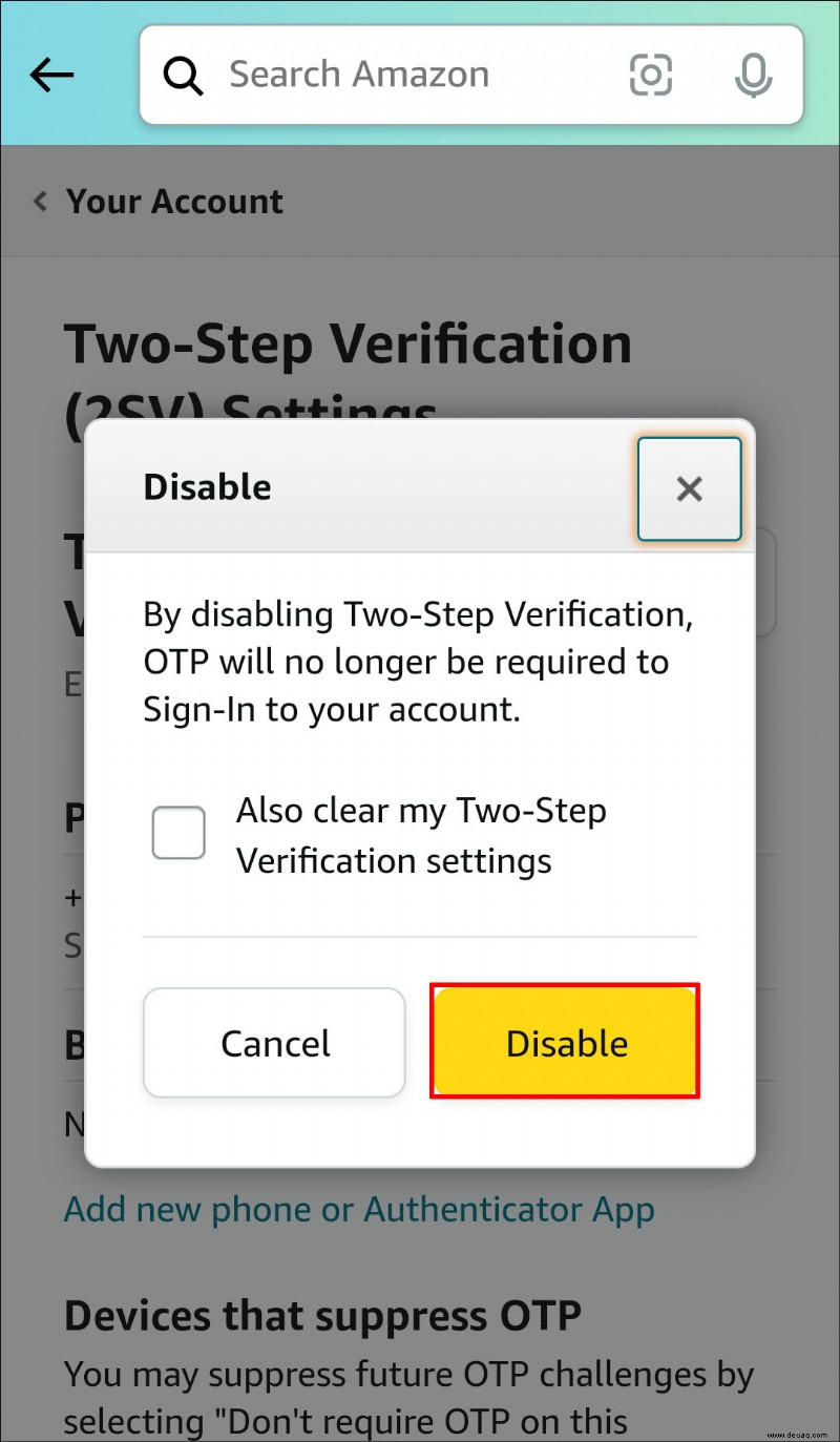 So aktivieren oder deaktivieren Sie 2FA bei Amazon