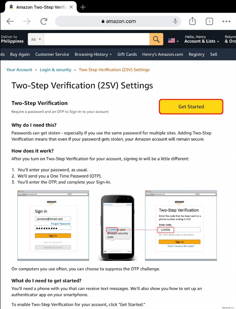 So aktivieren oder deaktivieren Sie 2FA bei Amazon