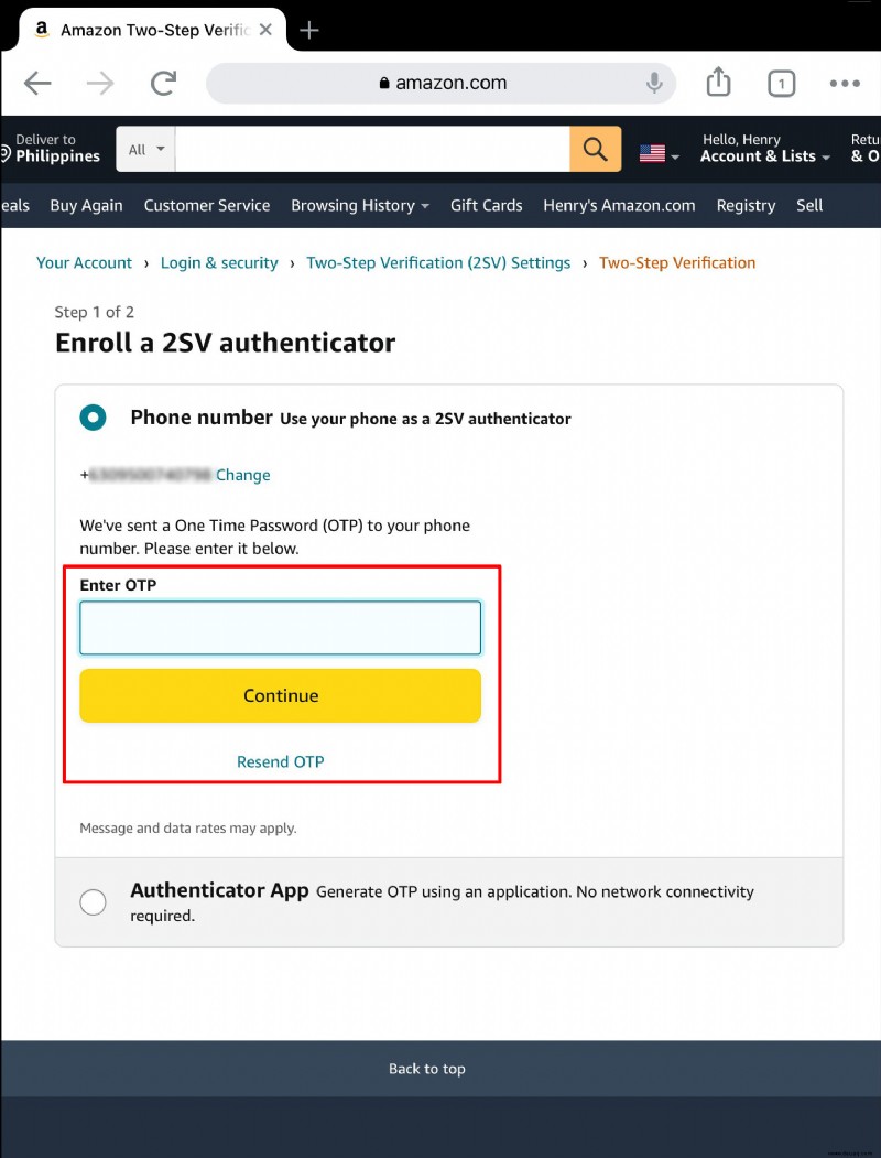 So aktivieren oder deaktivieren Sie 2FA bei Amazon