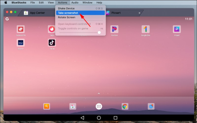 So machen Sie einen Screenshot in BlueStacks