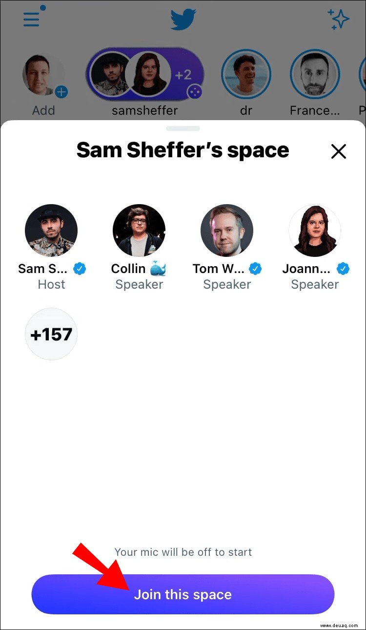 Twitter Spaces beitreten