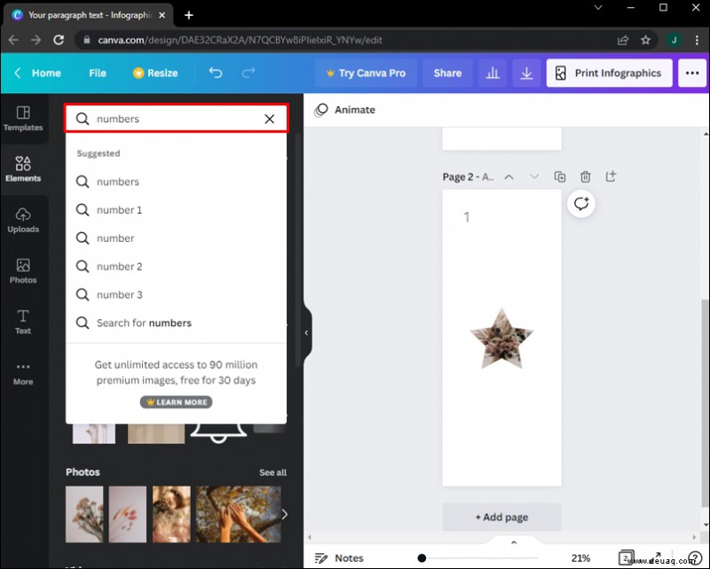 So fügen Sie Seitenzahlen in Canva hinzu