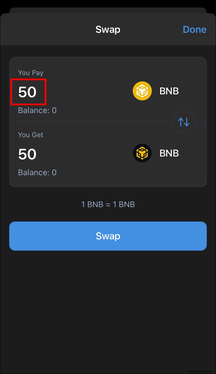 So wechseln Sie BNB zu Smart Chain in Trust Wallet