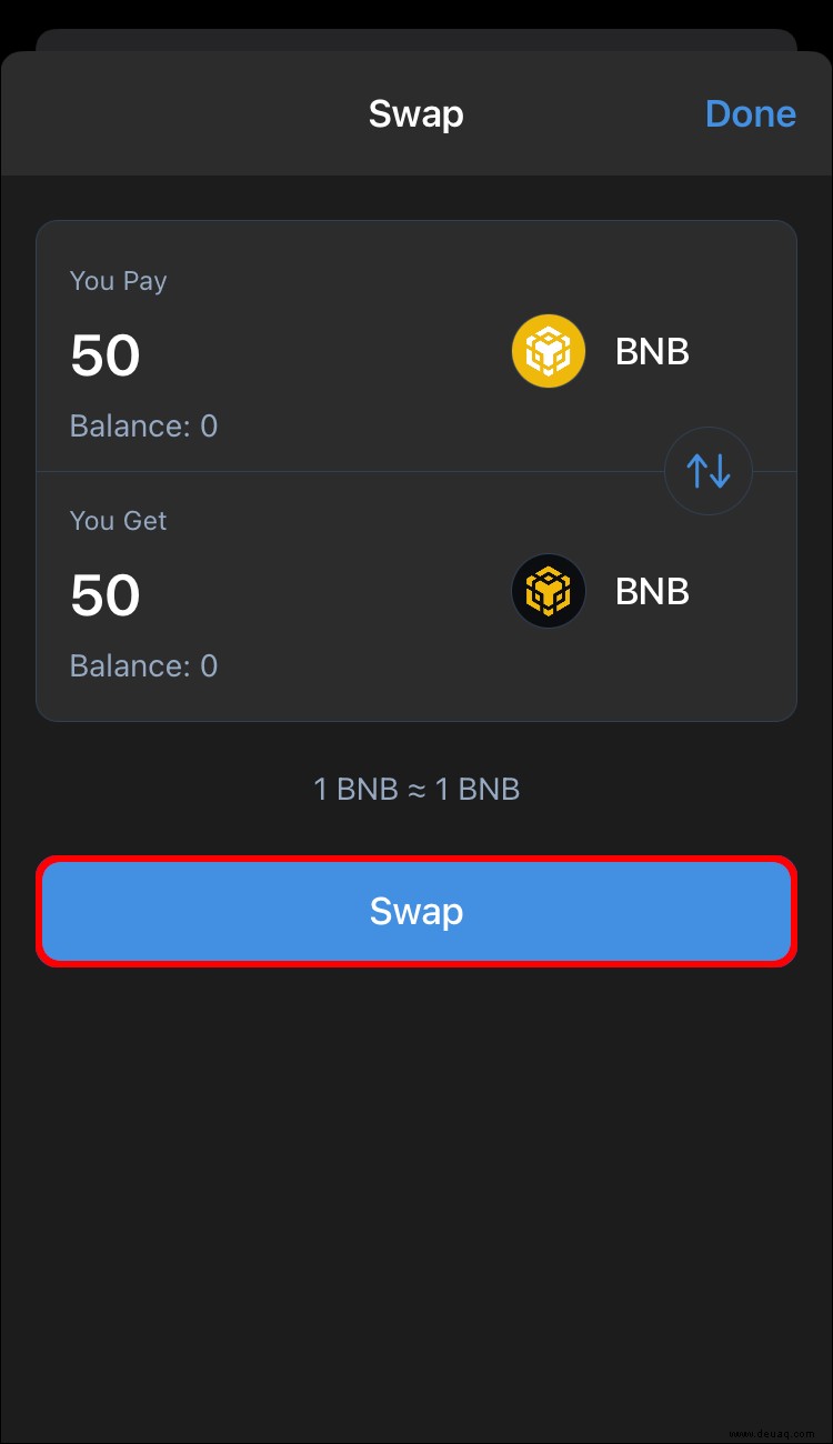 So wechseln Sie BNB zu Smart Chain in Trust Wallet