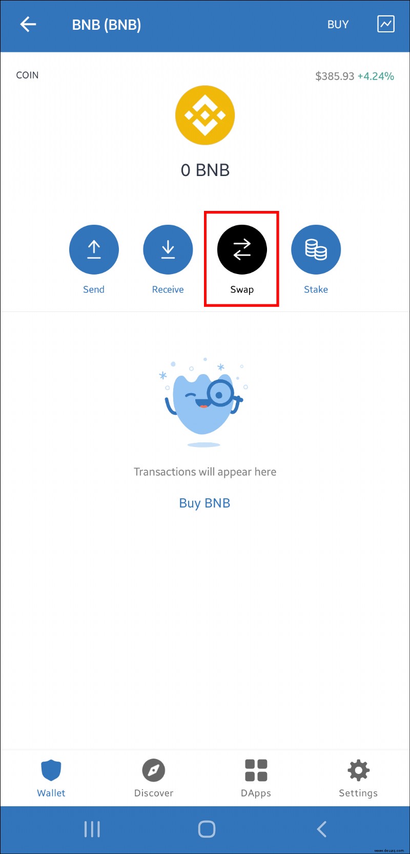 So wechseln Sie BNB zu Smart Chain in Trust Wallet