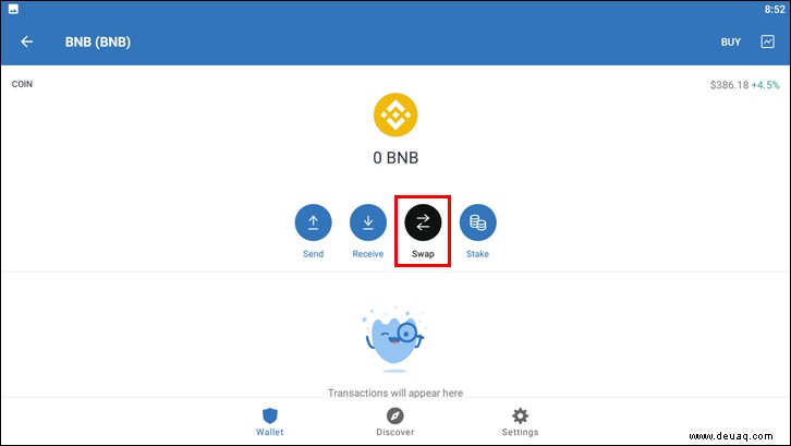 So wechseln Sie BNB zu Smart Chain in Trust Wallet