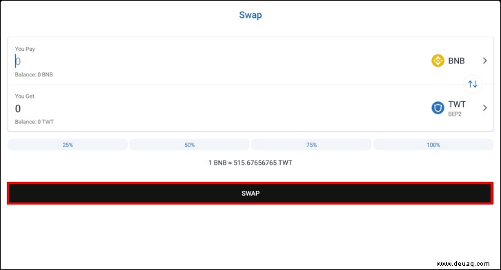 So wechseln Sie BNB zu Smart Chain in Trust Wallet