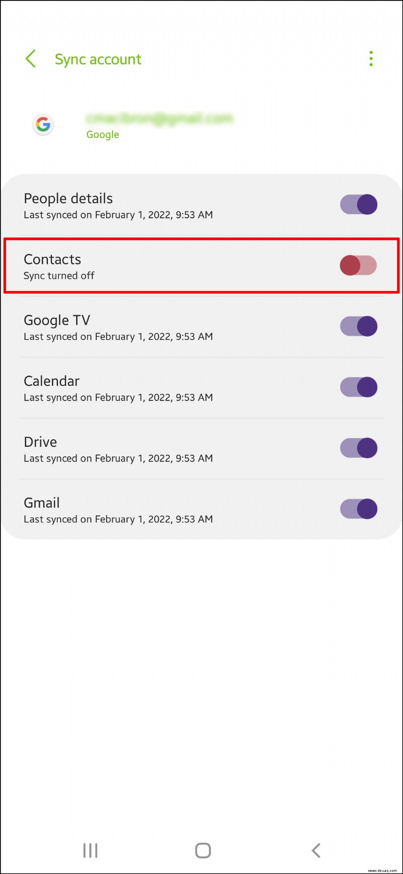 So synchronisieren Sie Kontakte von Android zu Gmail
