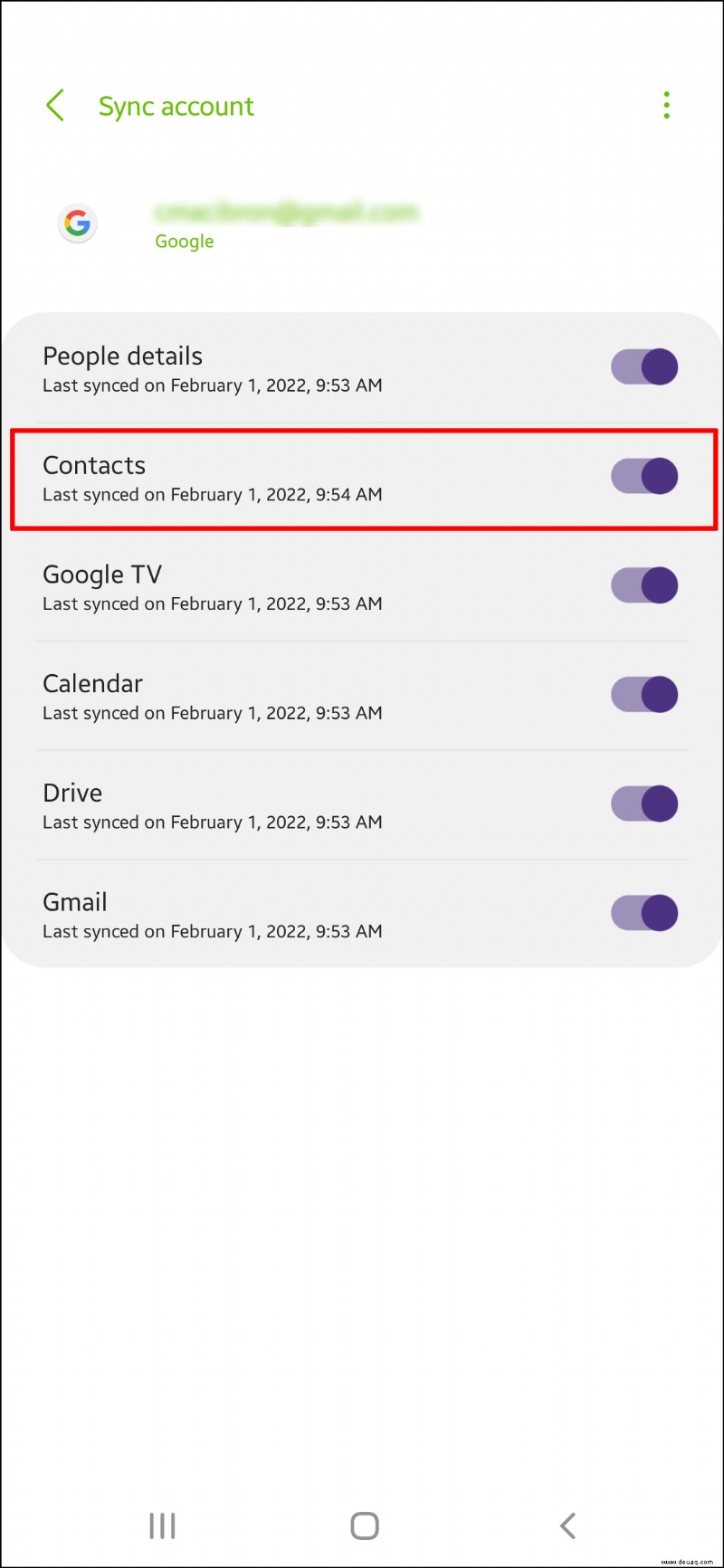 So synchronisieren Sie Kontakte von Android zu Gmail