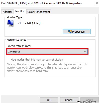 So stellen Sie einen Monitor auf eine Bildwiederholfrequenz von 144 Hz ein
